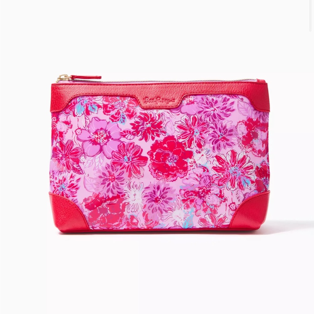 NWT Lilly Pulitzer Floral Pink and Red Women's Pouch